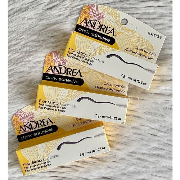 NEW Andrea Set Of 3 Dark Adhesive Glue For False Strip Lashes - Picture 2 of 6